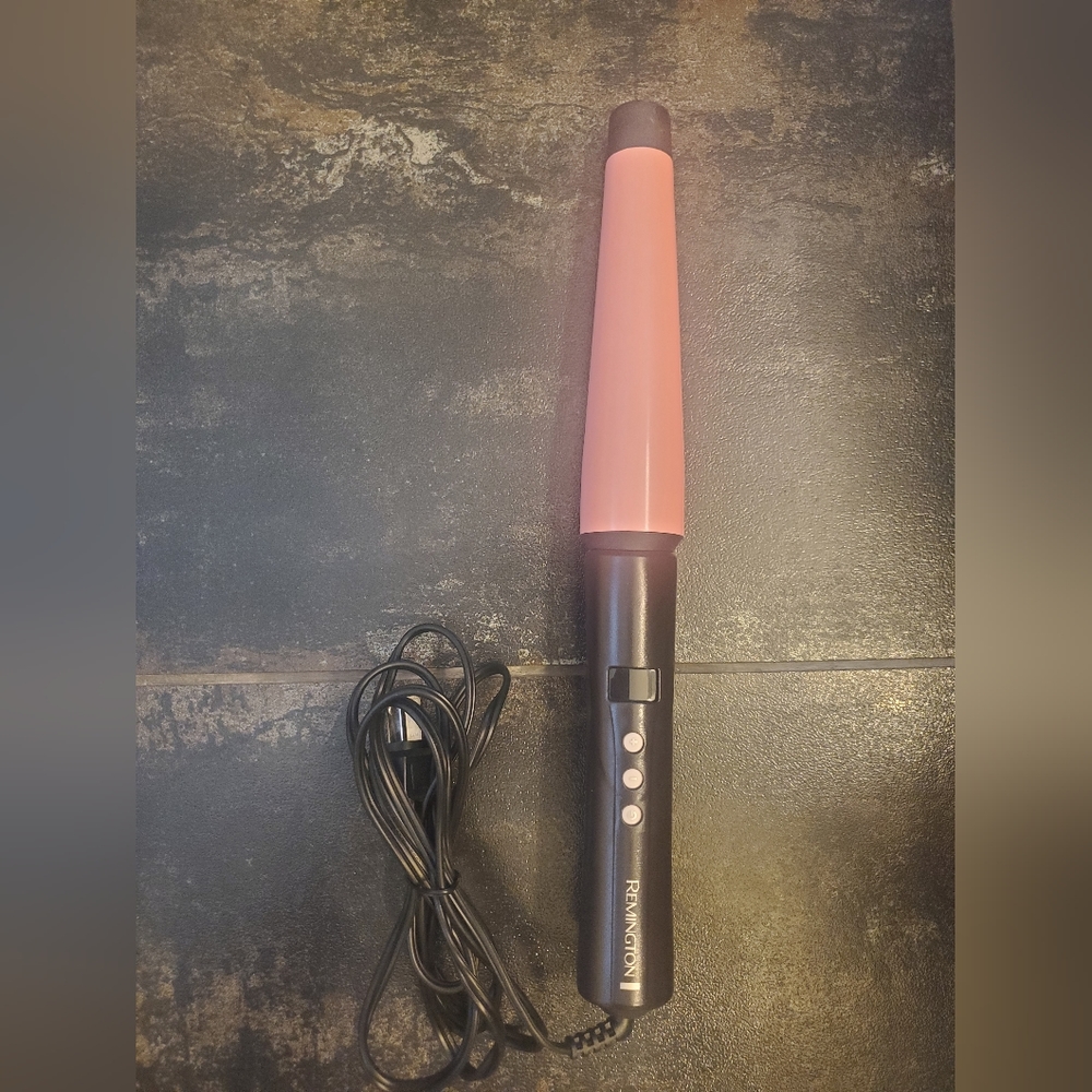 Remington CI9538 Pro 1"-1.5" Pearl Ceramic Conical Curling Wand, Digital Control
